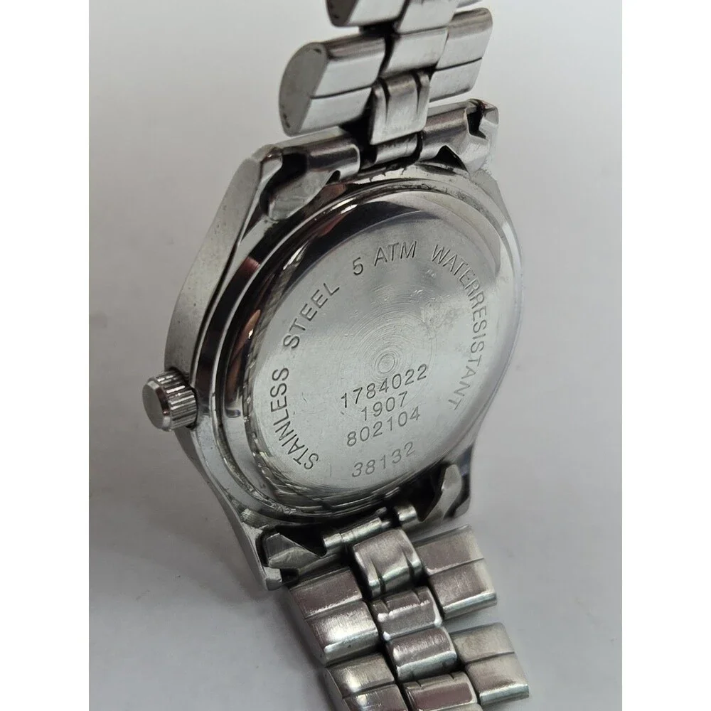Womens Dugena WR 50 1907 Blue Sunburst Dial Silver Tone Quartz Watch New Battery